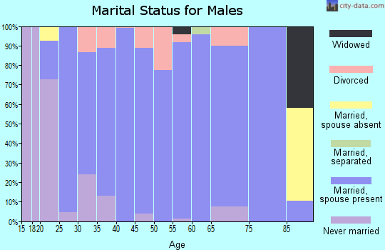 Zip code 46772 marital status for males