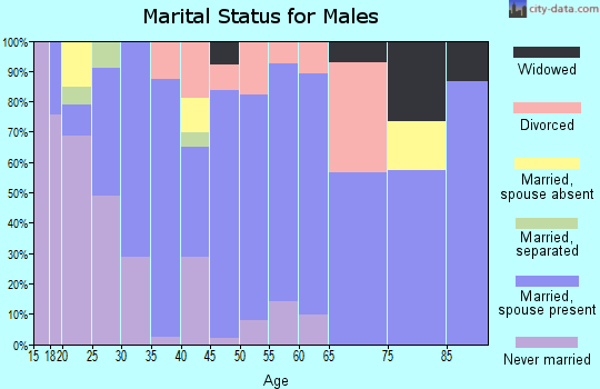 Zip code 46792 marital status for males