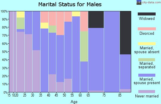 Zip code 46798 marital status for males