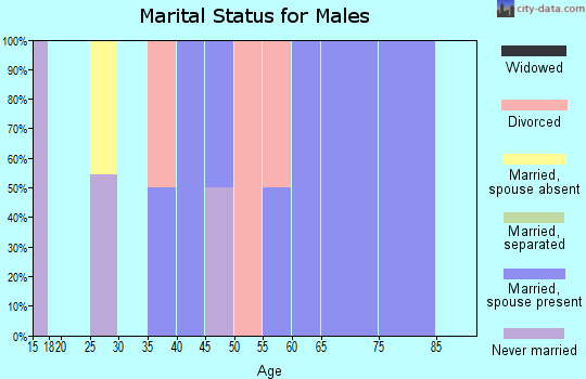 Zip code 46930 marital status for males