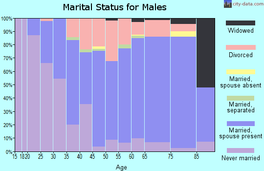 Zip code 46952 marital status for males