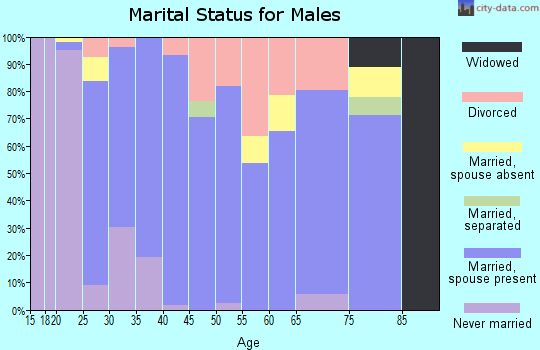 Zip code 46989 marital status for males