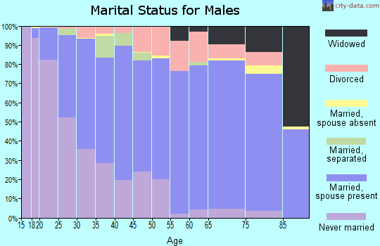 Zip code 46992 marital status for males