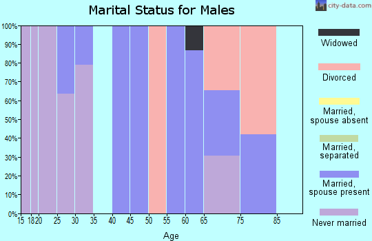 Zip code 47011 marital status for males