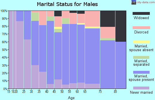 Zip code 47012 marital status for males