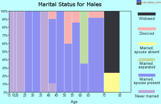 Zip code 47020 marital status for males
