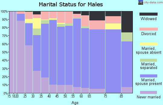 Zip code 47025 marital status for males