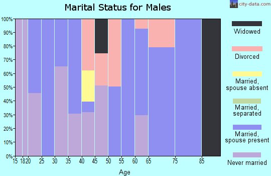 Zip code 47030 marital status for males
