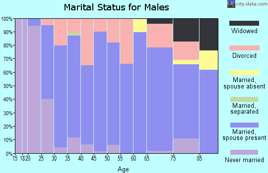 Zip code 47031 marital status for males