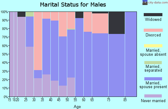 Zip code 47032 marital status for males