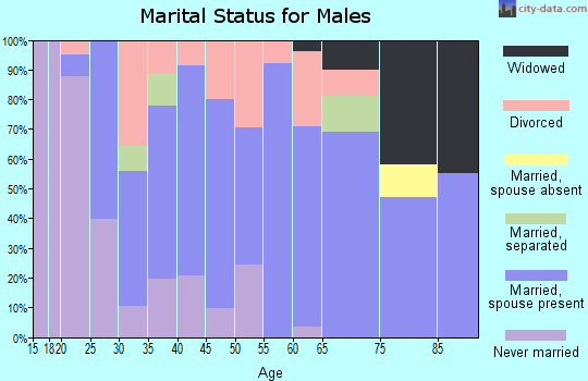 Zip code 47102 marital status for males