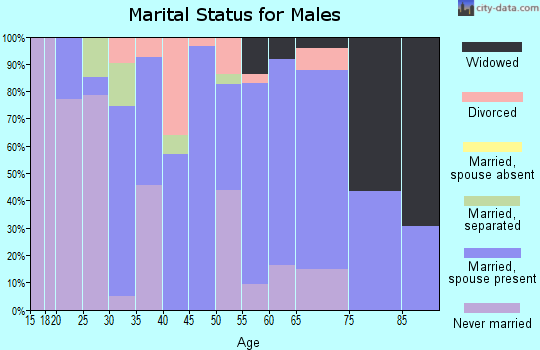 Zip code 47108 marital status for males