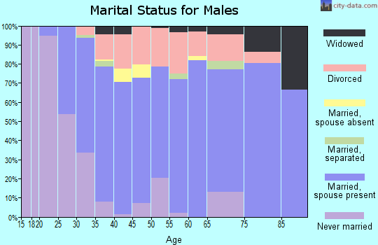 Zip code 47111 marital status for males