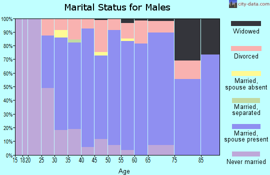 Zip code 47119 marital status for males