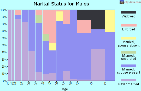 Zip code 47126 marital status for males