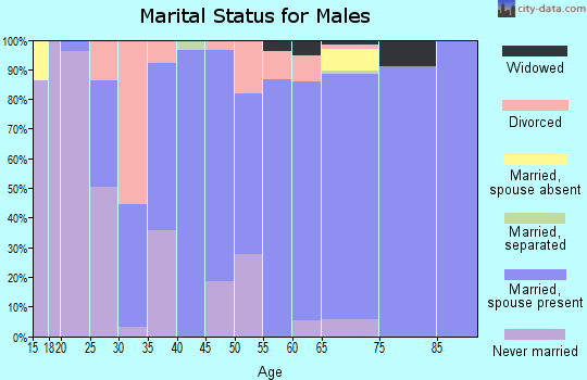 Zip code 47136 marital status for males