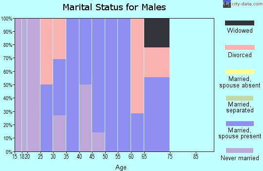 Zip code 47226 marital status for males