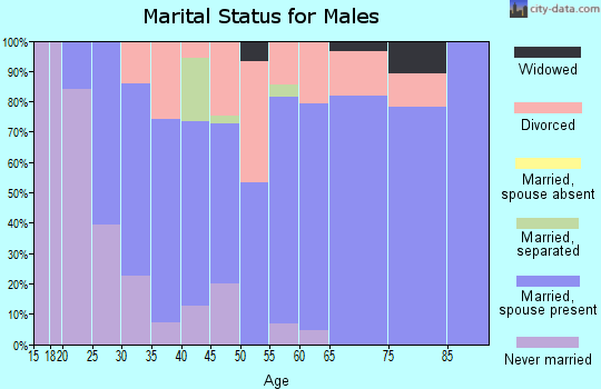 Zip code 47229 marital status for males