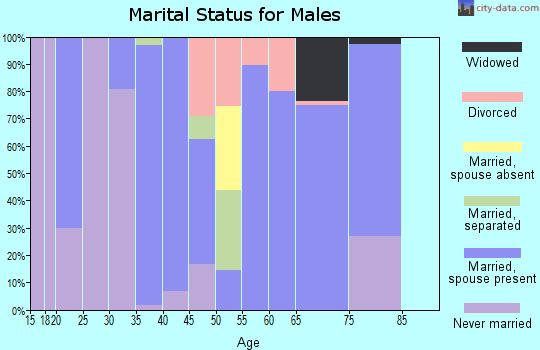 Zip code 47231 marital status for males