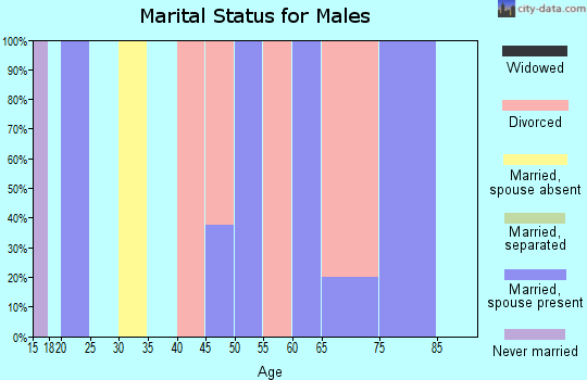 Zip code 47247 marital status for males
