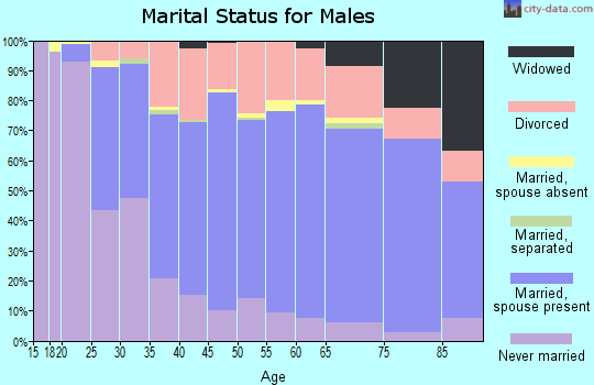 Zip code 47250 marital status for males