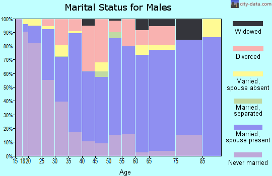 Zip code 47265 marital status for males