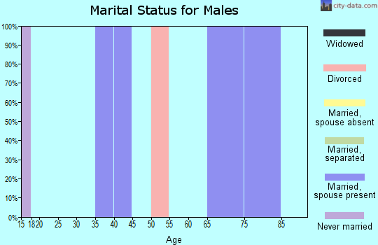 Zip code 47280 marital status for males