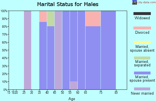 Zip code 47282 marital status for males