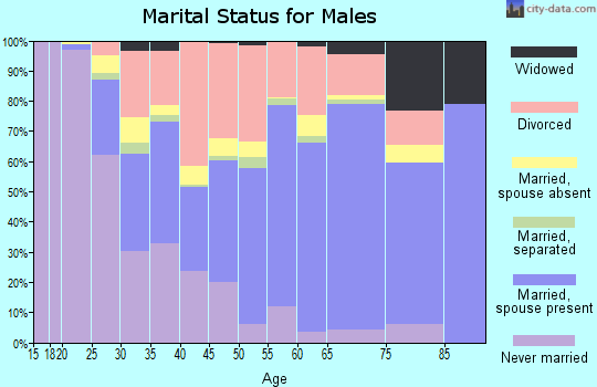 Zip code 47362 marital status for males