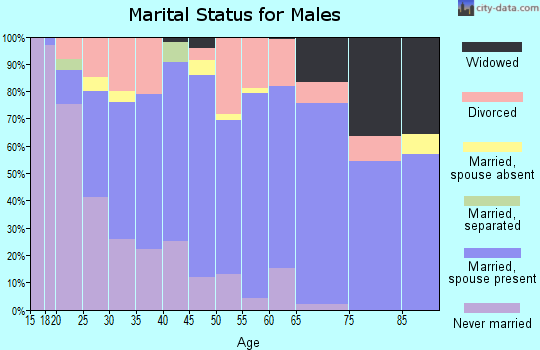 Zip code 47371 marital status for males