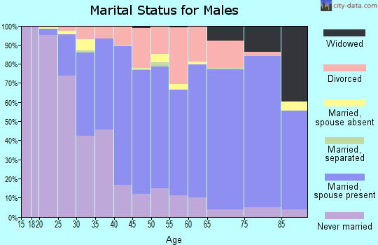 Zip code 47401 marital status for males
