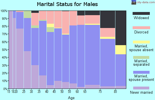 Zip code 47421 marital status for males