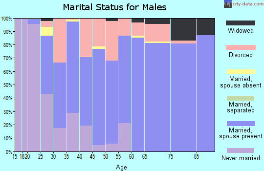 Zip code 47424 marital status for males
