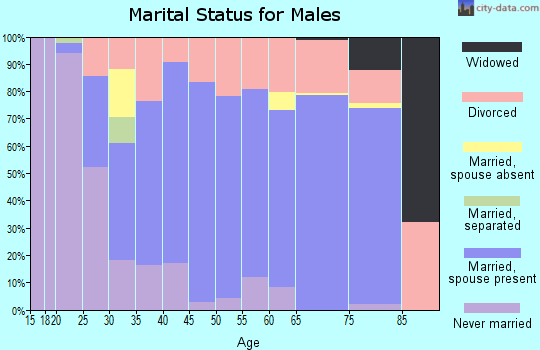 Zip code 47446 marital status for males