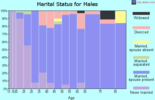 Zip code 47452 marital status for males