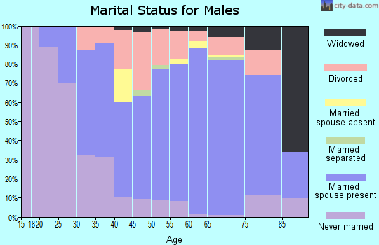 Zip code 47460 marital status for males