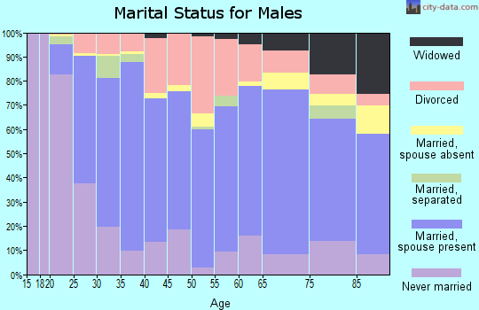 Zip code 47501 marital status for males