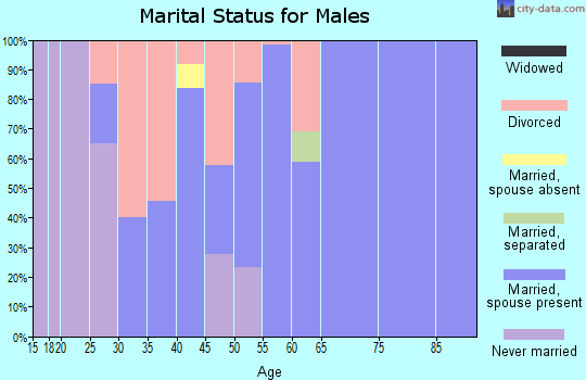 Zip code 47516 marital status for males