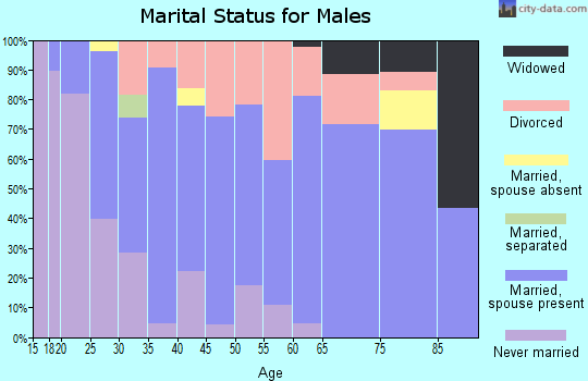 Zip code 47553 marital status for males