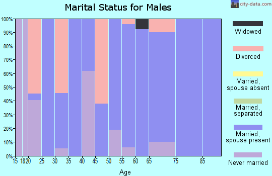 Zip code 47557 marital status for males