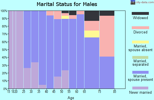Zip code 47579 marital status for males