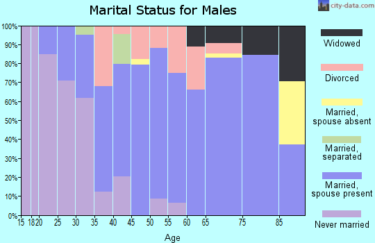 Zip code 47610 marital status for males