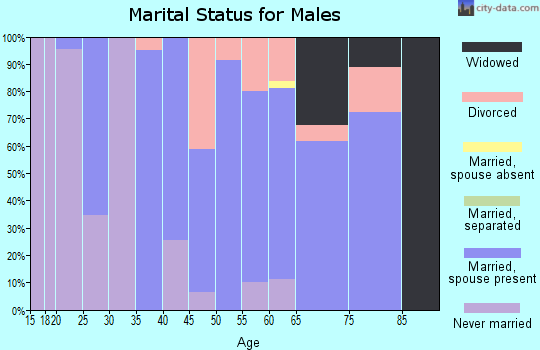 Zip code 47611 marital status for males