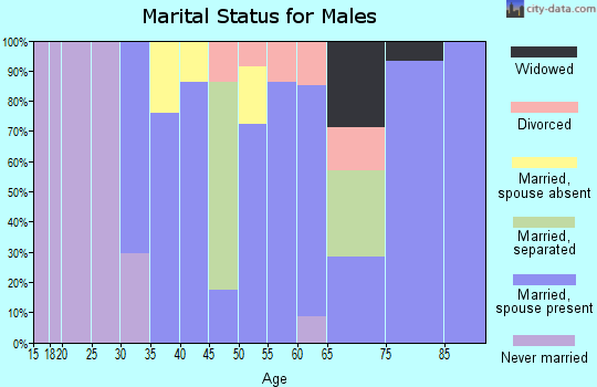 Zip code 47612 marital status for males