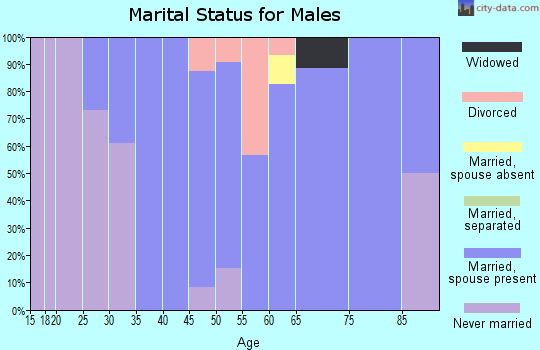 Zip code 47615 marital status for males