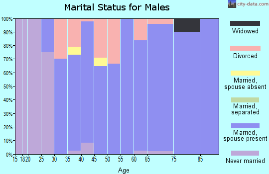 Zip code 47619 marital status for males