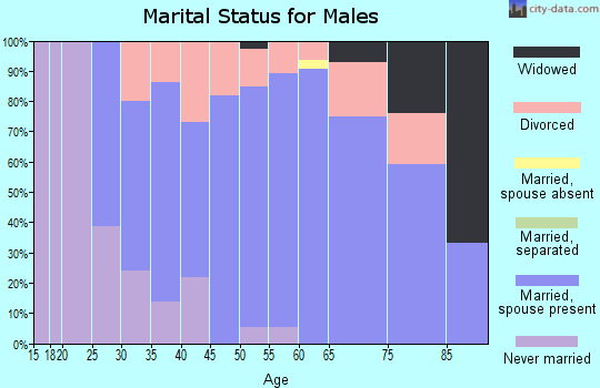 Zip code 47631 marital status for males