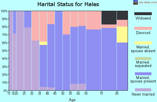 Zip code 47633 marital status for males