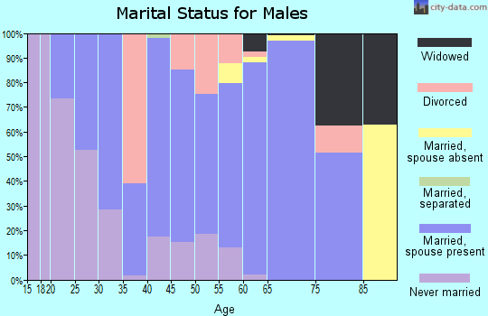 Zip code 47634 marital status for males
