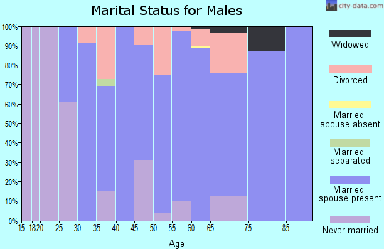 Zip code 47637 marital status for males